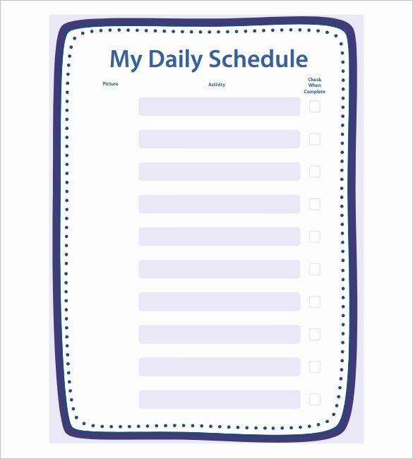 Daily Schedule Template Free Best Of School Schedule Template 19 Free Word Excel Pdf