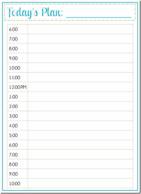 Daily Schedule Template Free Fresh Printable Daily Schedule