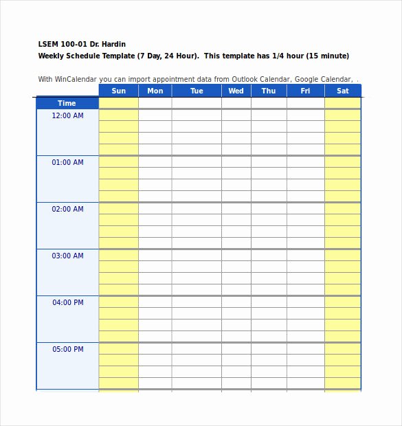 Daily Schedule Template Free Lovely Daily Schedule Template Word