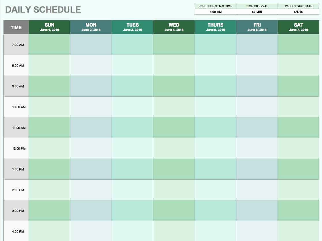 Daily Schedule Template Free Luxury Free Daily Schedule Templates for Excel Smartsheet