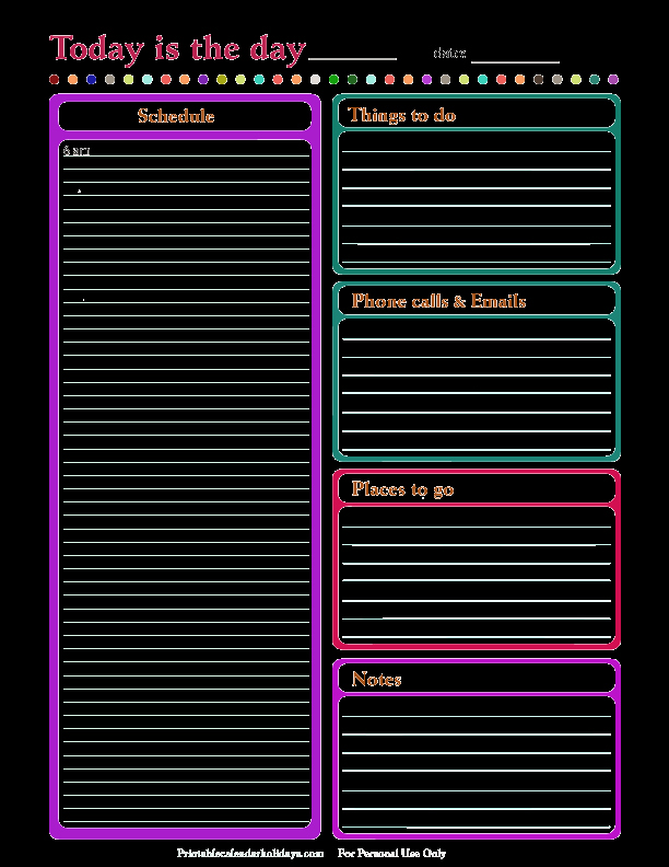 Daily Schedule Template Free New Daily Calendar Template