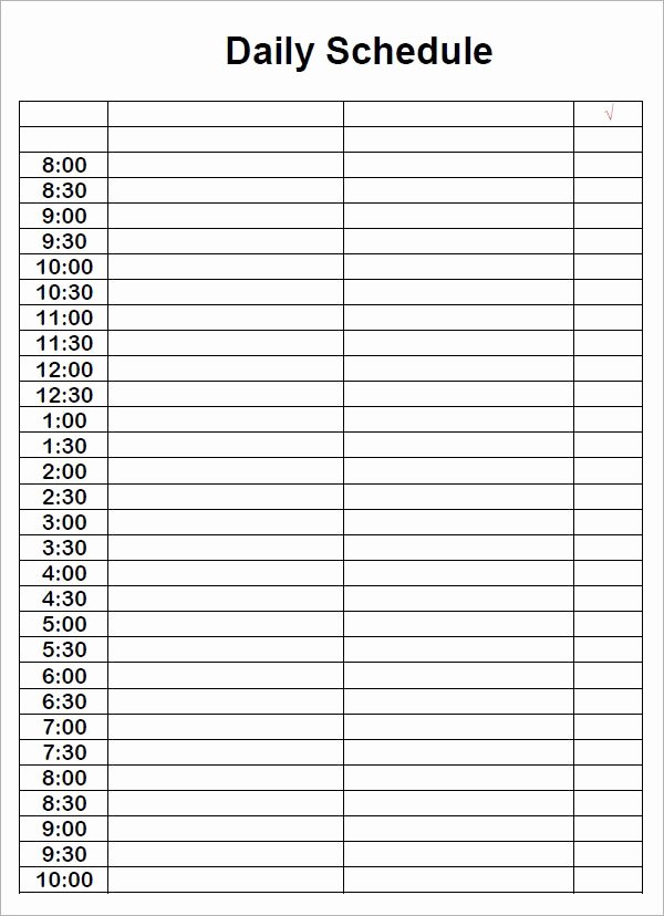 Daily Schedule Template Free Unique Daily Schedule Blank – Printable June July Calendar 2017