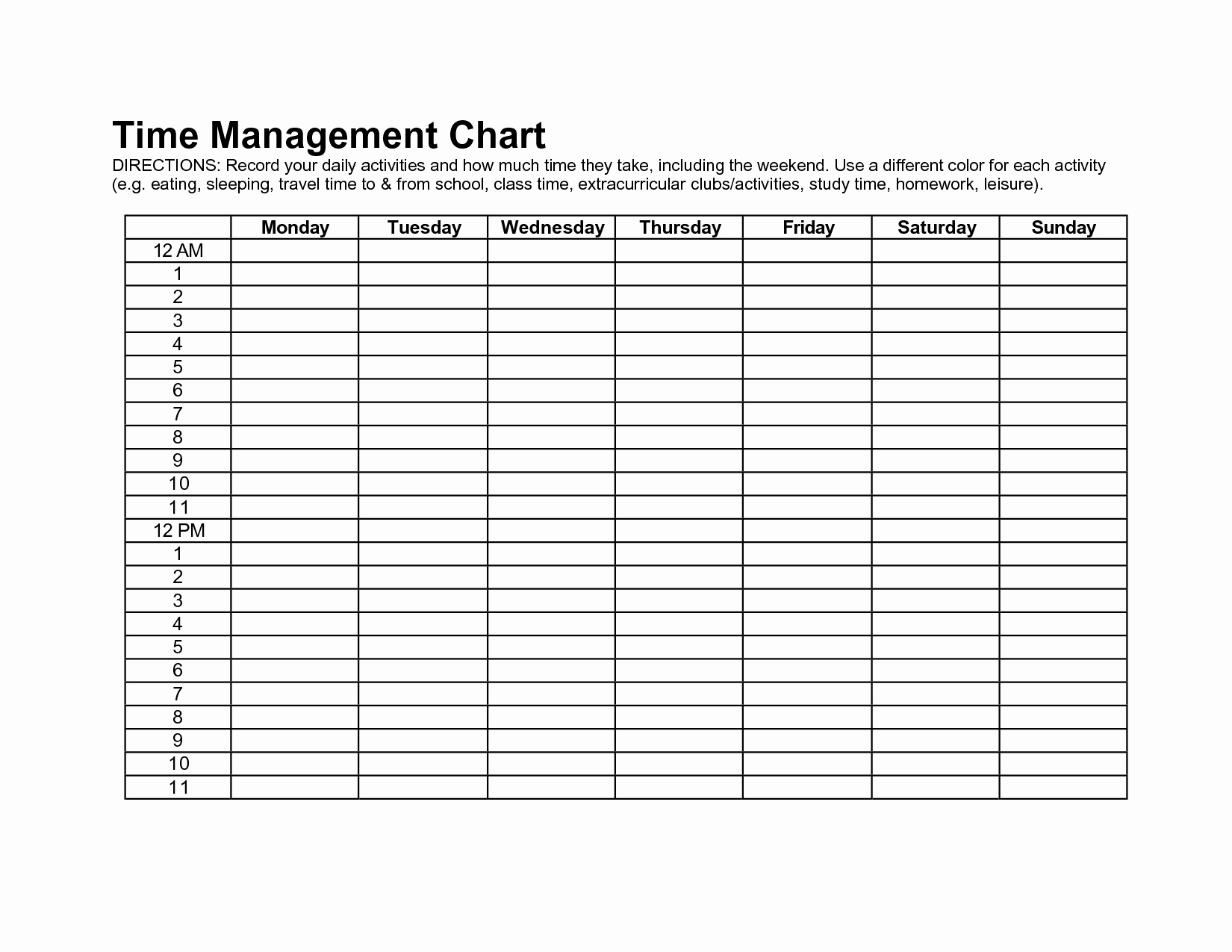 Daily Time Schedule Template Best Of Time Management Schedule Template