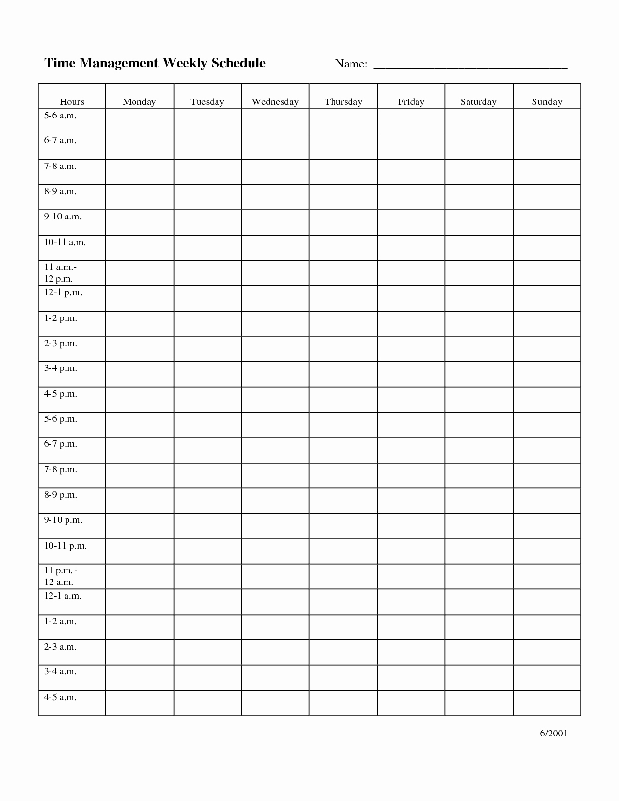 Daily Time Schedule Template Best Of Time Management Schedule Template