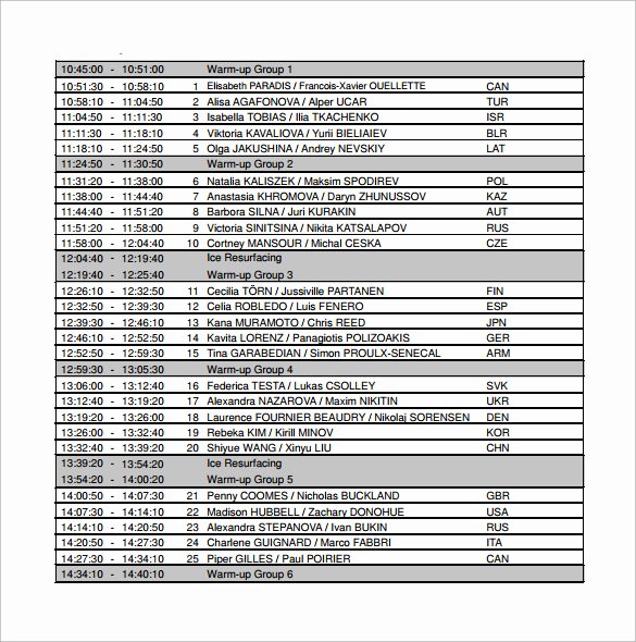 Daily Time Schedule Template Fresh Sample Time Schedule 8 Documents In Pdf Word