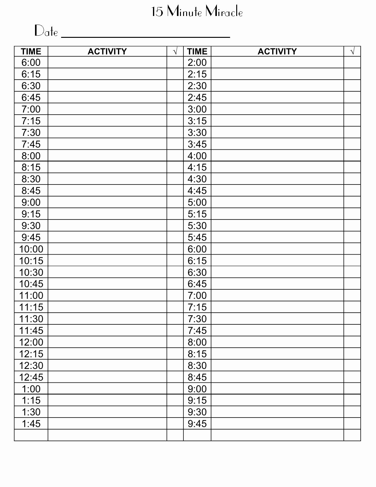 Daily Time Schedule Template Lovely Image Result for 15 Minute Miracle Time Planner