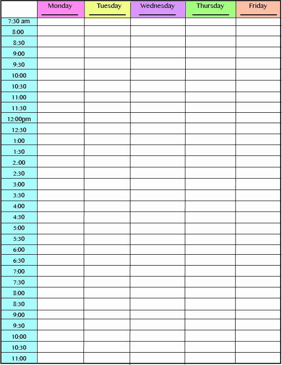 Daily Time Schedule Template Luxury Time Management