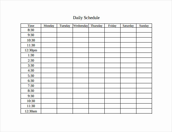 Daily Time Schedule Template New Timetable Templates – 14 Free Word Pdf Documents