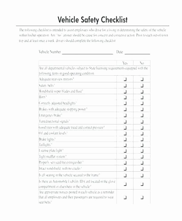 Daily Vehicle Inspection form Template Inspirational Used Vehicle Inspection form Template – Chanceinc