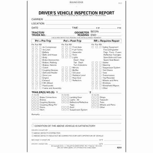 Daily Vehicle Inspection form Template Luxury Dot Pre Trip Inspection form Clue Annual Vehicle