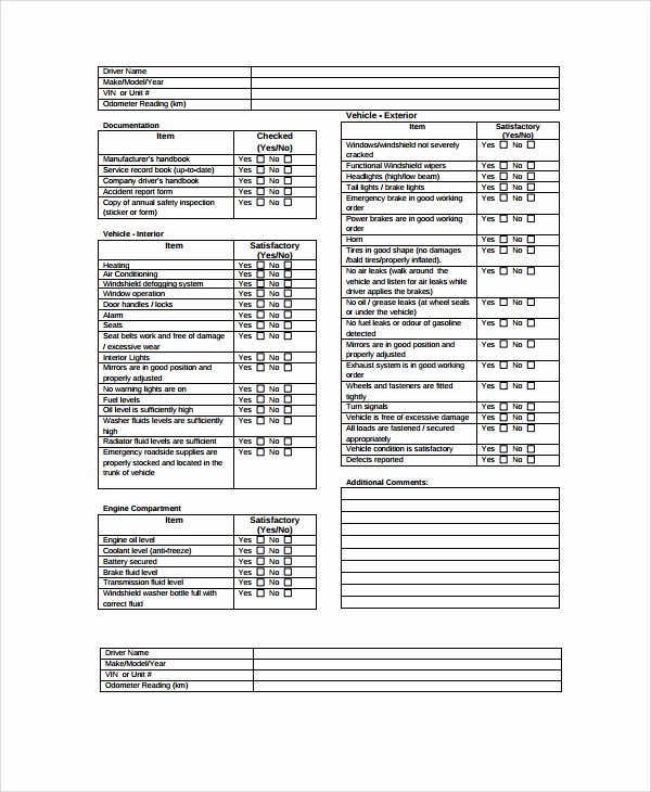 Daily Vehicle Inspection form Template Unique Car Report Check Free Yahoo Car Dealer Gta 5 1 16 Free