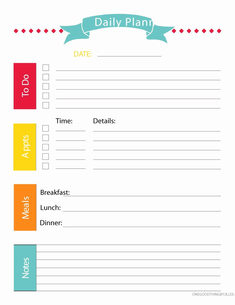 Daily Work Planner Template Awesome 47 Printable Daily Planner Templates Free In Word Excel Pdf