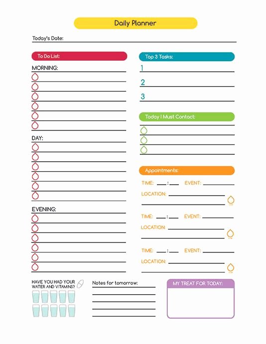 Daily Work Planner Template Awesome Time Management Daily Planner