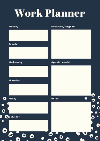 Daily Work Planner Template Elegant Customize 181 Weekly Schedule Planner Templates Online