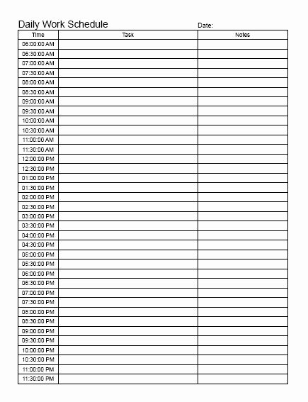 Daily Work Planner Template Elegant Daily Work Schedule Pdf
