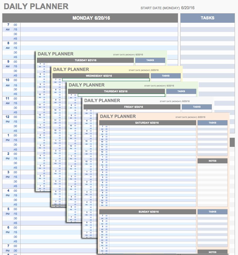 Daily Work Planner Template Fresh Daily Schedule Template Excel