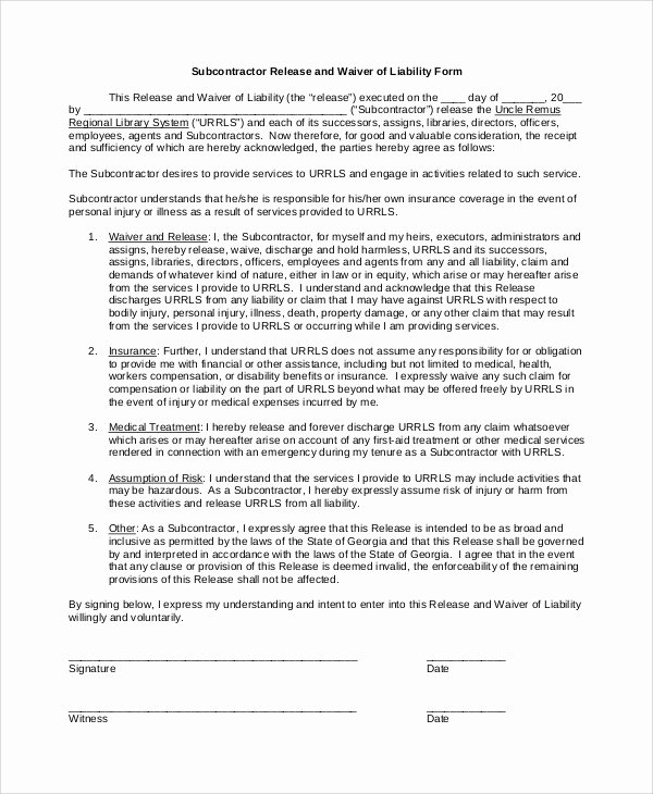 Damage Waiver form Template Luxury Sample Waiver Of Liability 8 Examples In Pdf Word