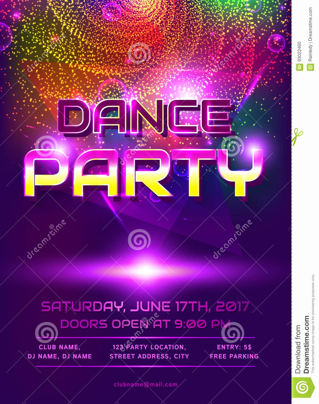 Dance Party Invitation Template Beautiful Dance Party Invitation Stock Vector Illustration Of