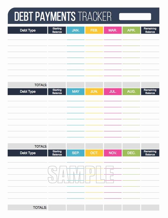 Debt Payment Plan Template Best Of Debt Payment Tracker Editable Personal Finance organizing