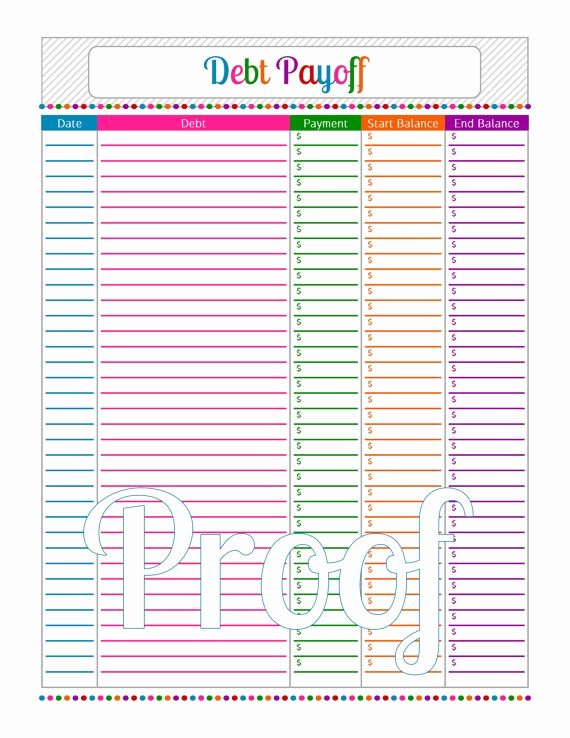 Debt Payment Plan Template Fresh Debt Payoff Instant Download Pdf Printable