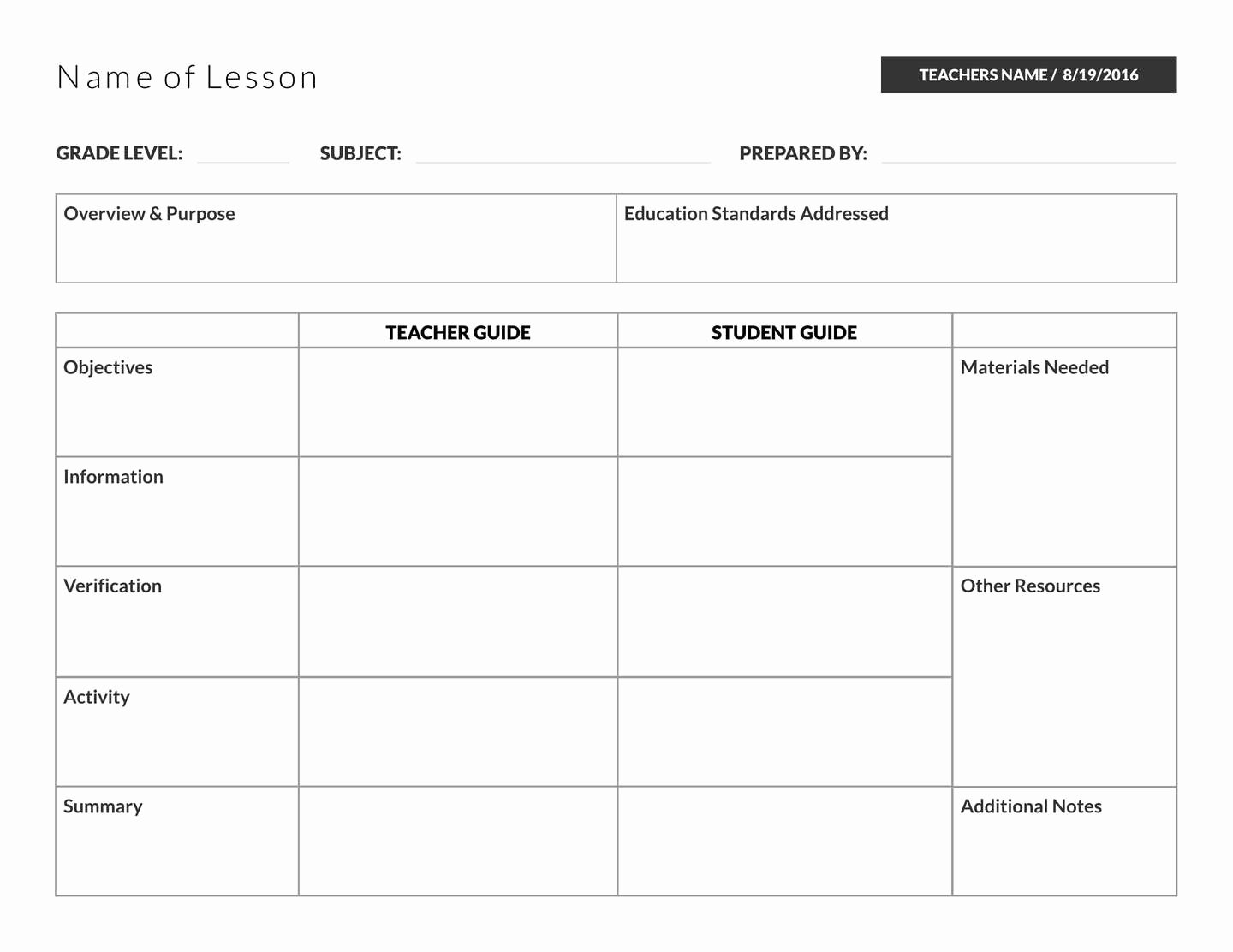 Demo Lesson Plan Template Fresh 5 Free Lesson Plan Templates &amp; Examples Lucidpress