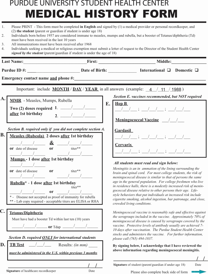 Dental Medical History form Template Elegant Medical History form – Templates Free Printable