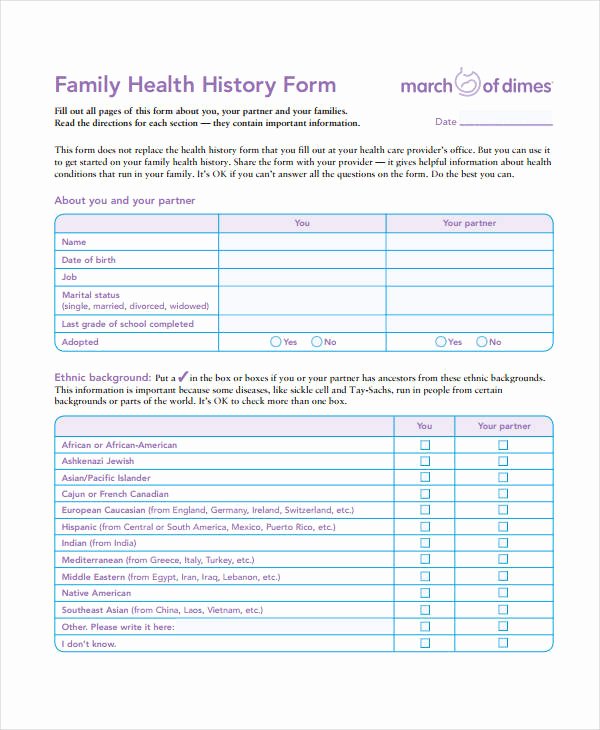 Dental Medical History form Template Fresh Medical History form 9 Free Pdf Documents Download