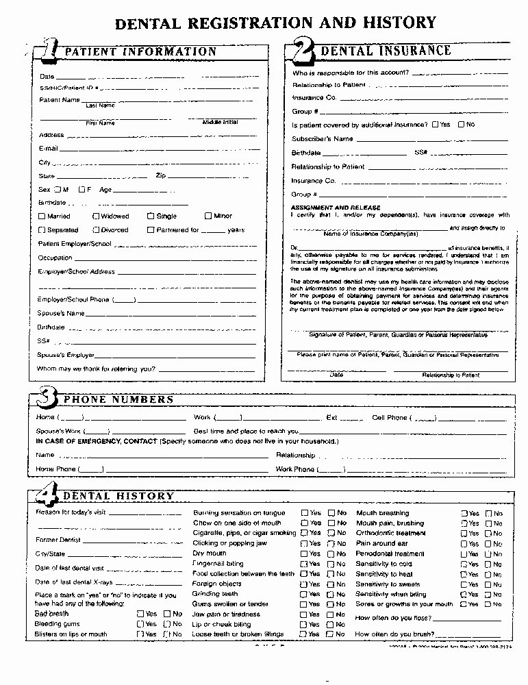 Dental Medical History form Template New 27 Of Dental New Patient forms Template