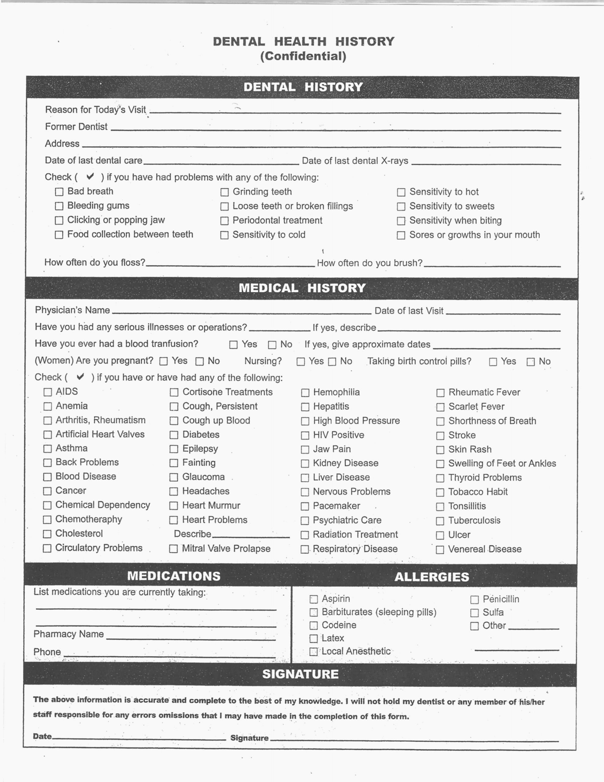 Dental Medical History form Template Unique 14 Brilliant Ways to