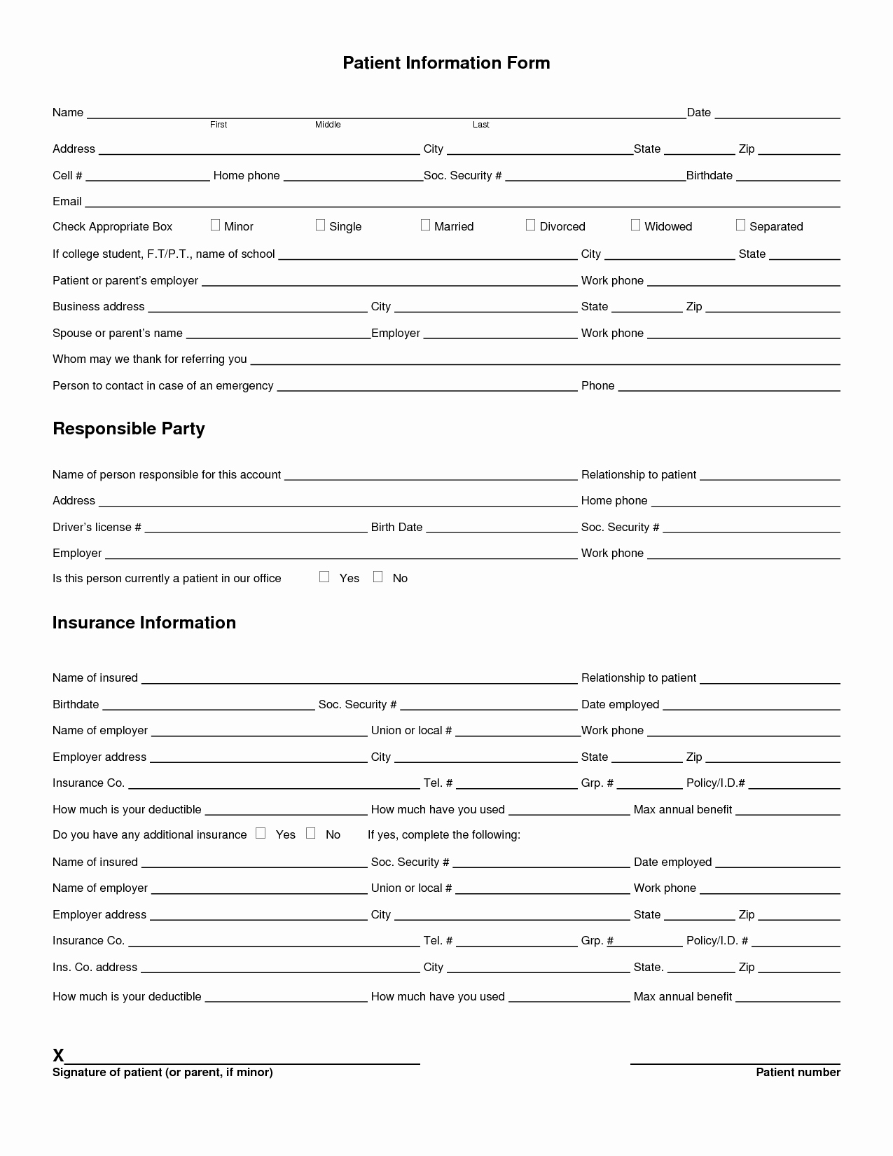 Dental Patient Registration form Template Beautiful Best S Of Printable Patient Registration forms