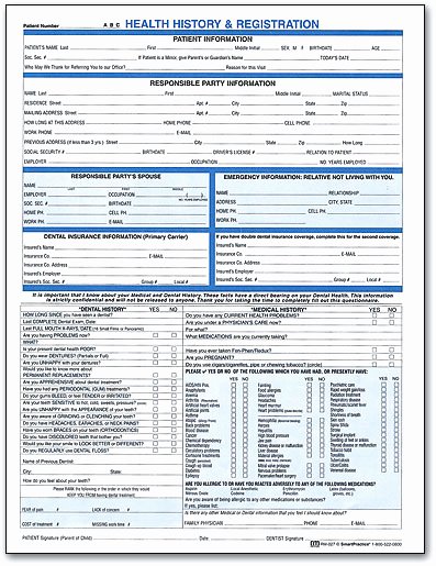 Dental Patient Registration form Template Best Of Health History &amp; Registration 8 Page Health History form