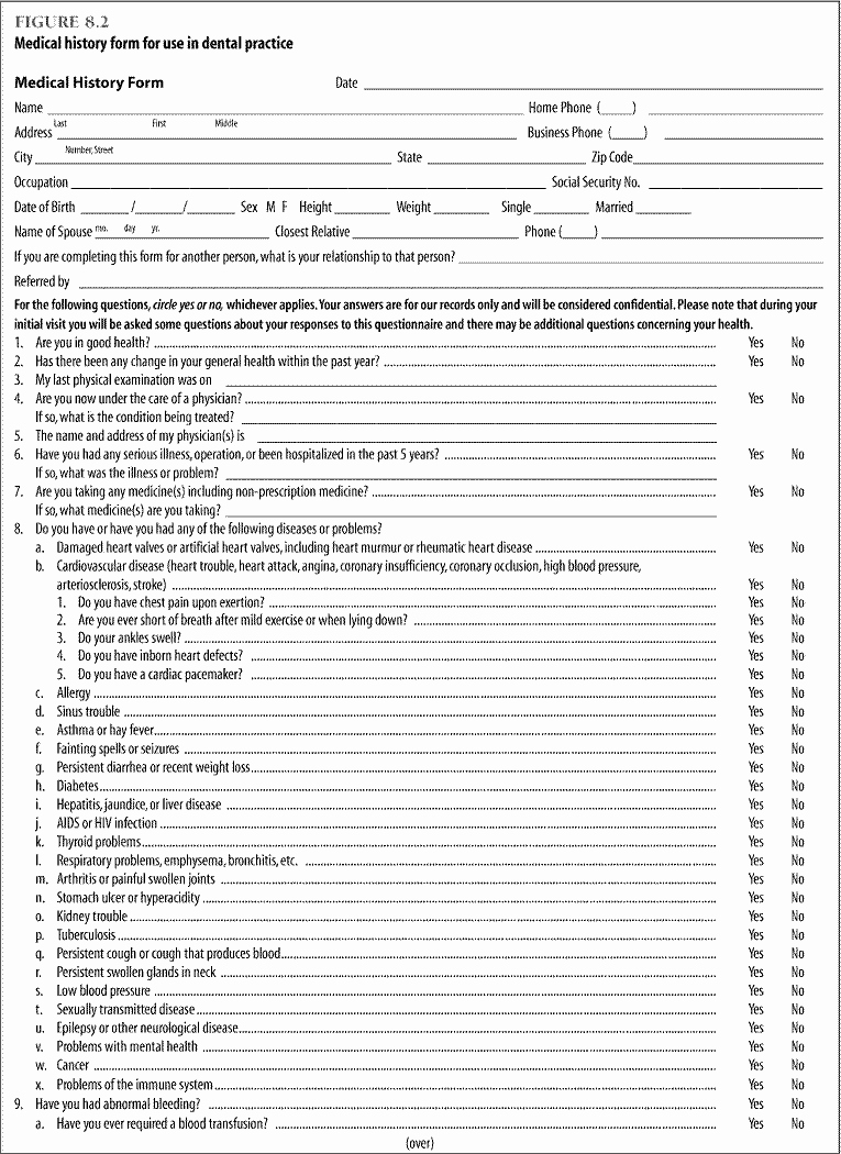 Dental Patient Registration form Template Best Of Medical History form for Dental Fice