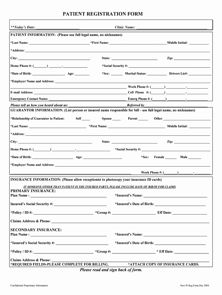 Dental Patient Registration form Template Unique New Patient Registration Fill Line Printable