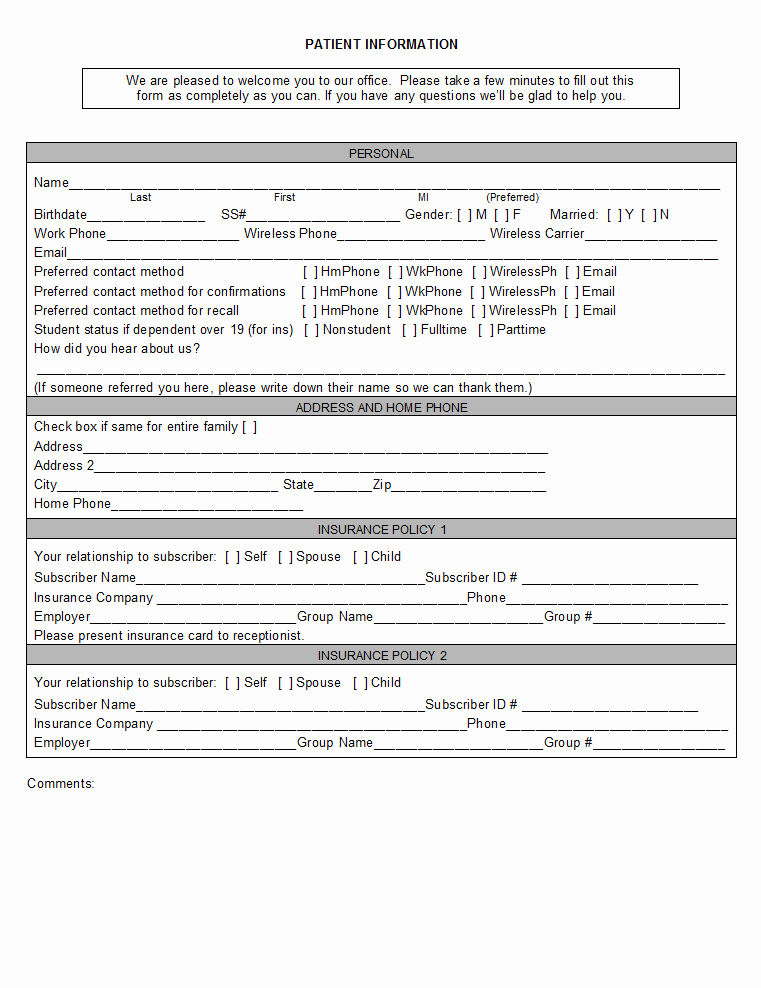 Dental Patient Registration form Template Unique Open Dental Manual Registration forms