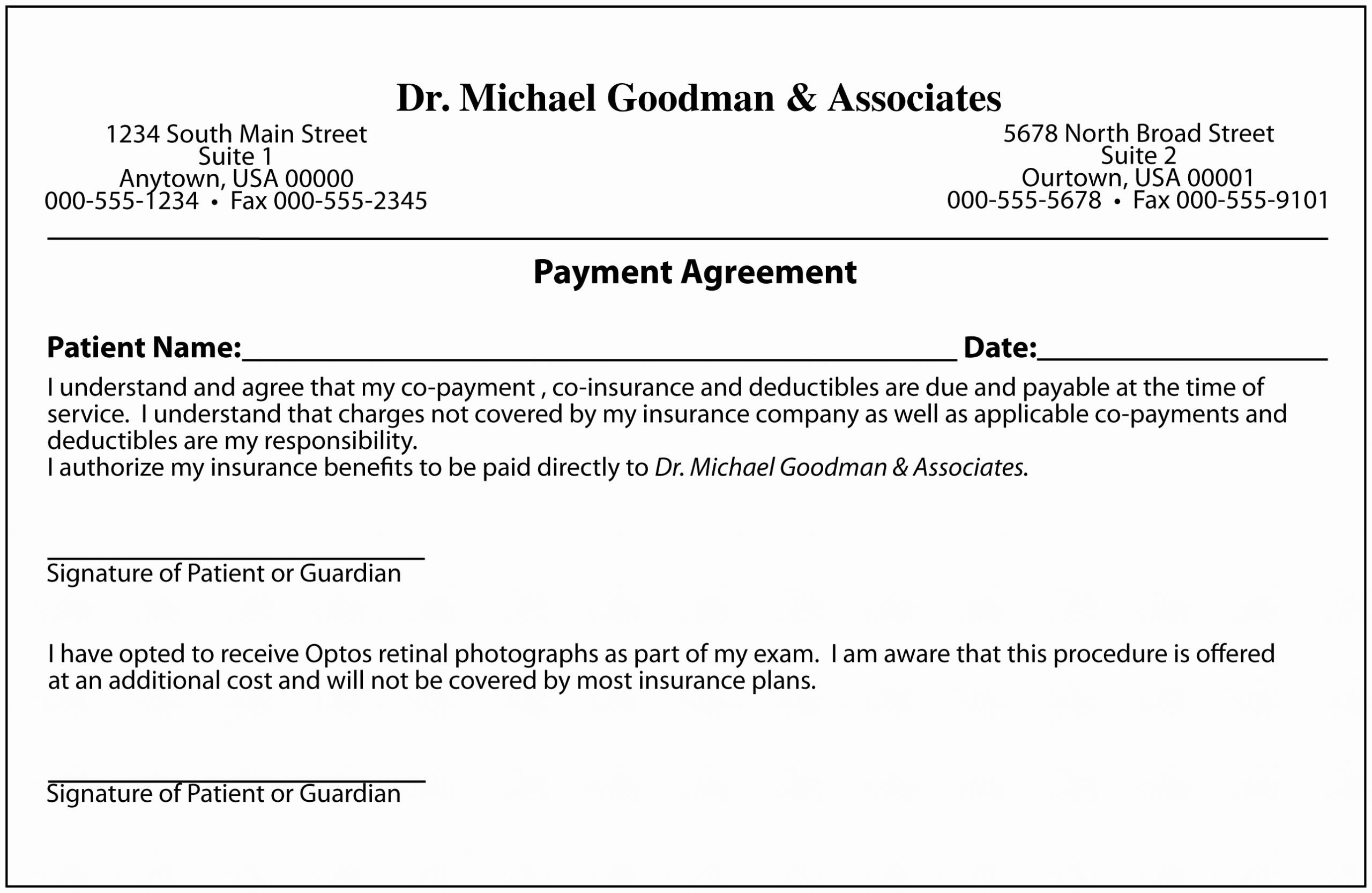 Dental Payment Plan Agreement Template New Agreement Template Category Page 1 Efoza