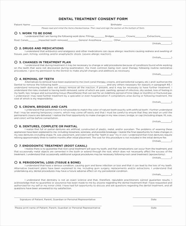 Dental Treatment Consent form Template Beautiful Dental Treatment Consent form Template 9 Secrets About