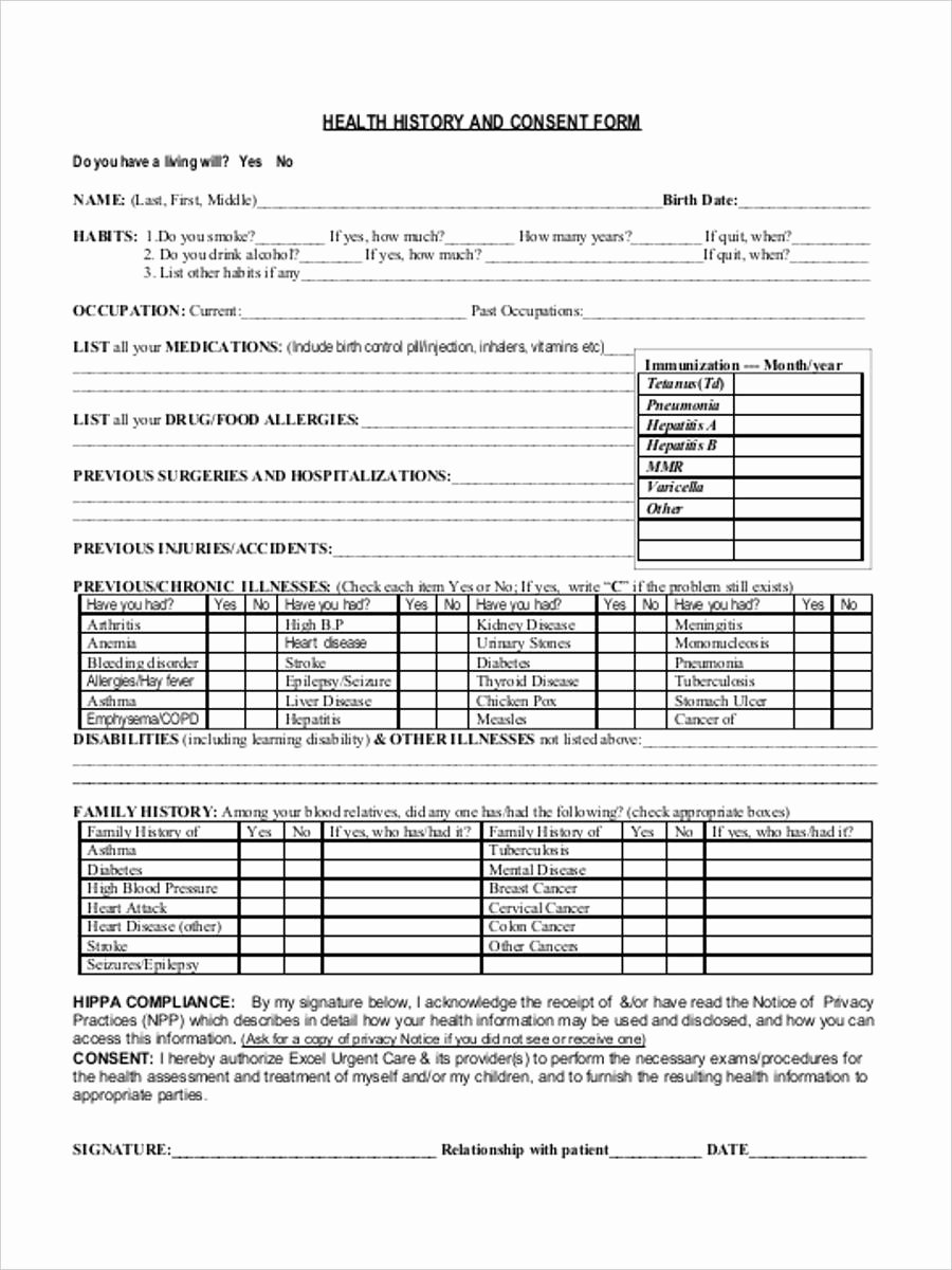 Dental Treatment Consent form Template Lovely Free 9 Health Consent form In Sample Example format