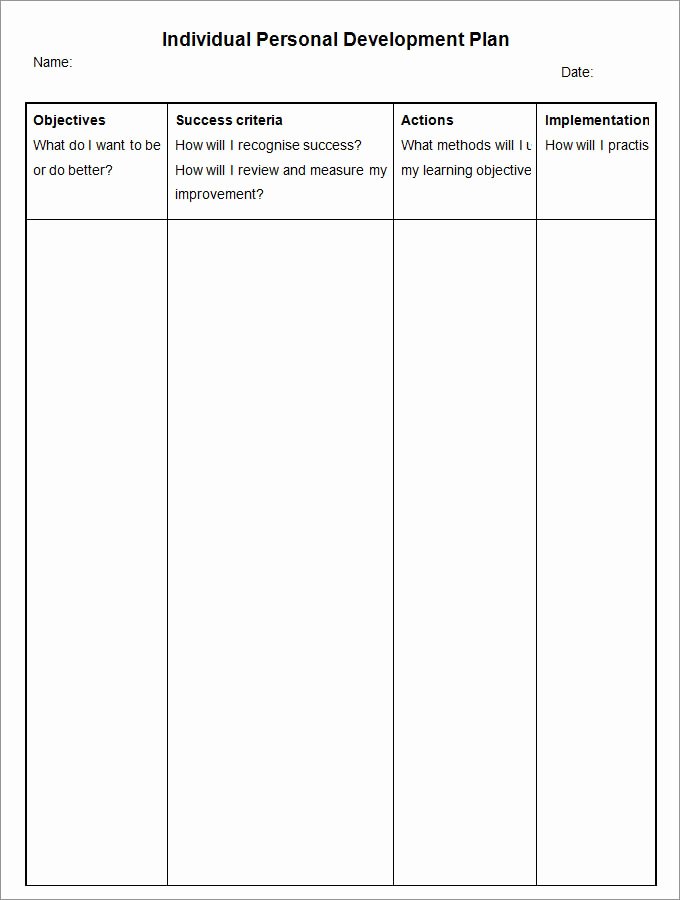 Development Plan Template Word Best Of Individual Development Plan Template 11 Free Pdf Word