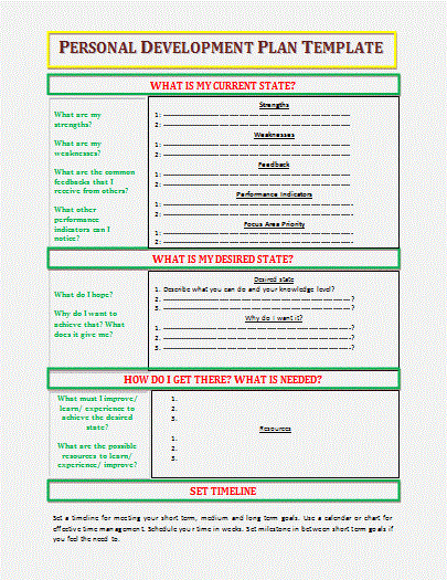 Development Plan Template Word Best Of Personal Development Plan Template