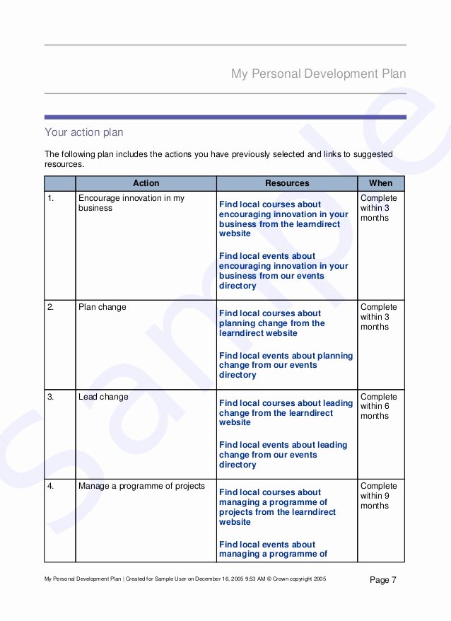 Development Plan Template Word Lovely Development Plan Template