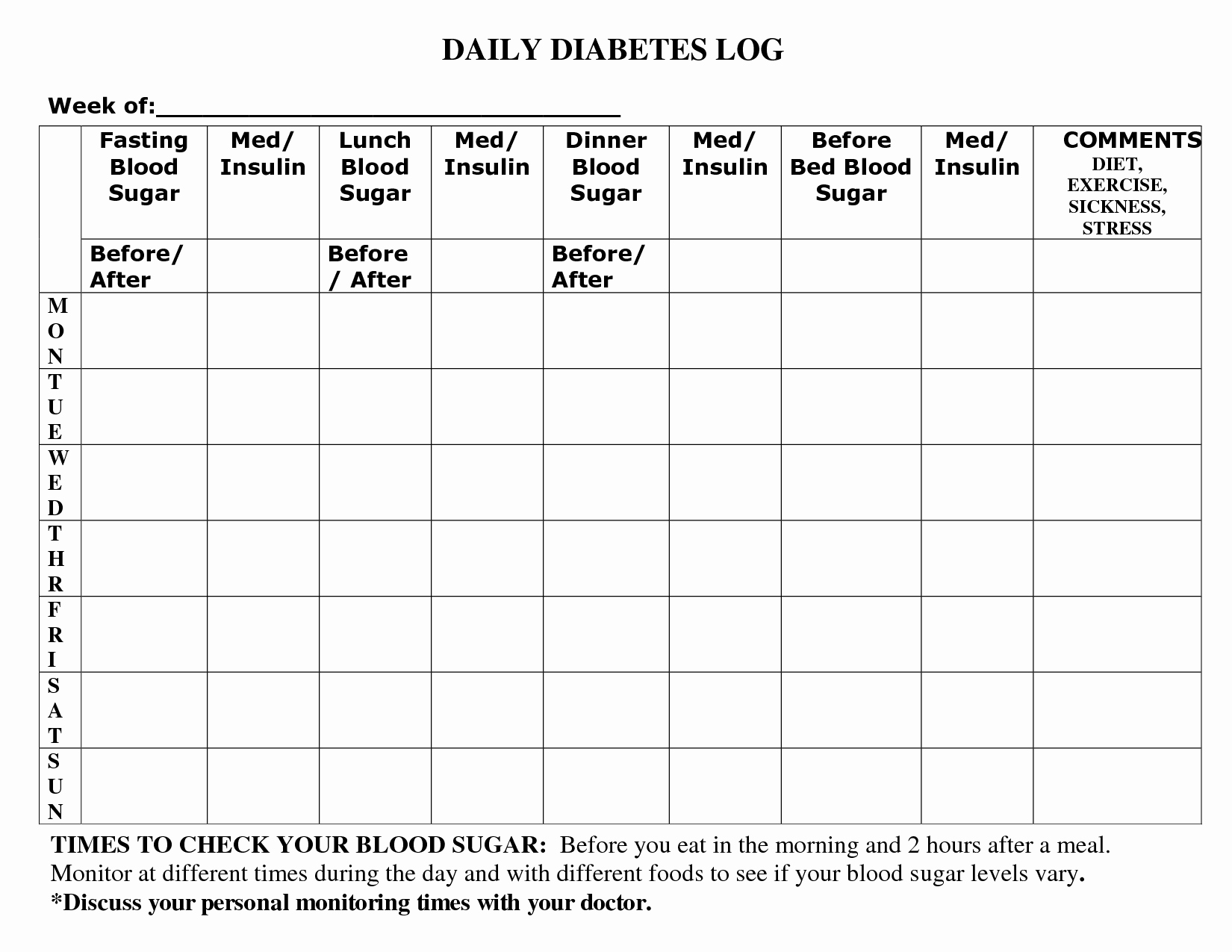 Diabetes Meal Plan Template Unique Printable Diabetic Food Log Sheets In 2019