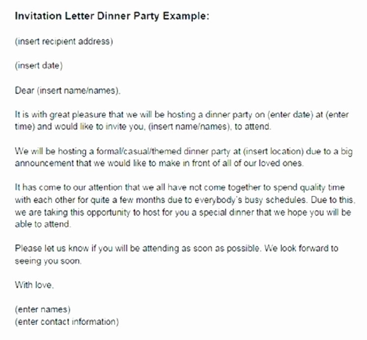 Dinner Invitation Email Template Lovely Dinner Party Invitation Sample – Chris Smith
