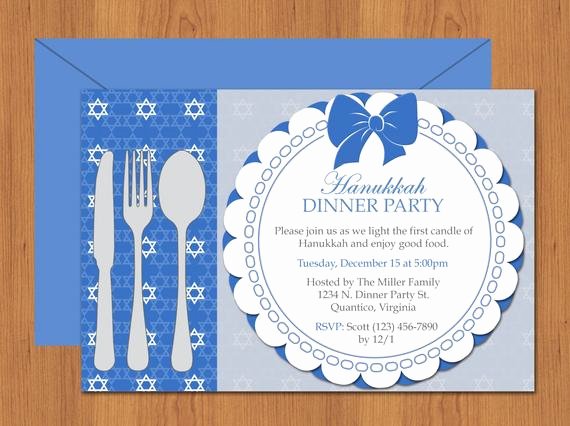 hanukkah dinner party invitation
