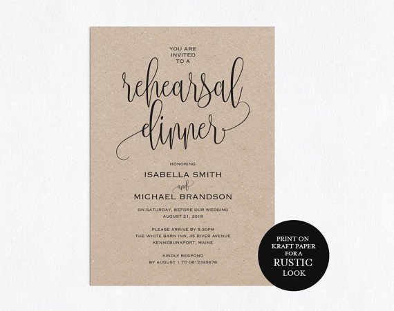 Dinner Invitation Template Free Inspirational Rehearsal Dinner Invitation Template Rehearsal Printable