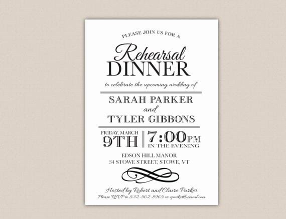 Dinner Invitation Template Free Luxury Free Printable Rehearsal Dinner Invitation Template