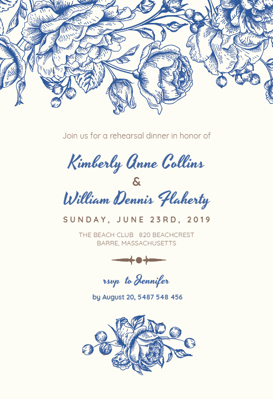 Dinner Invitation Template Free Printable Inspirational touch Of Rose Rehearsal Dinner Party Invitation Template