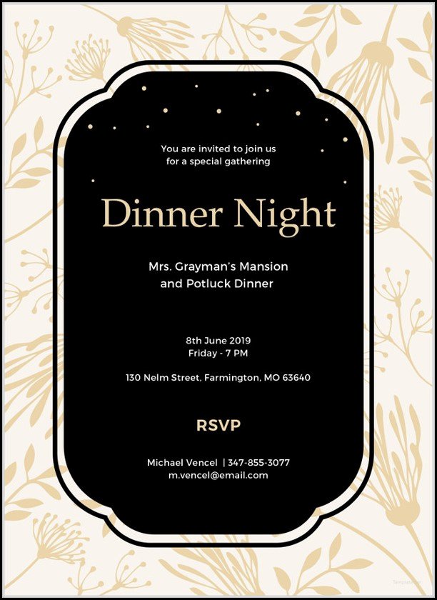 dinner invitation template email