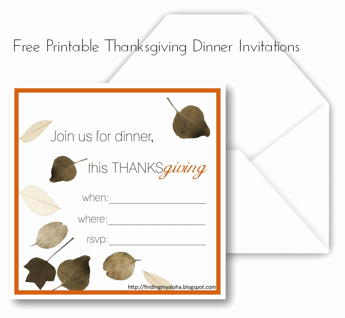 Dinner Invitation Template Free Printable Lovely Free Printable Thanksgiving Dinner Invitations