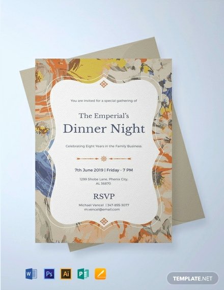 Dinner Invitation Template Word Beautiful Free formal Dinner Invitation Template Word