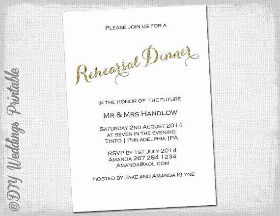 Dinner Invitation Template Word Beautiful Rehearsal Dinner Invitation Template Gold Glitter